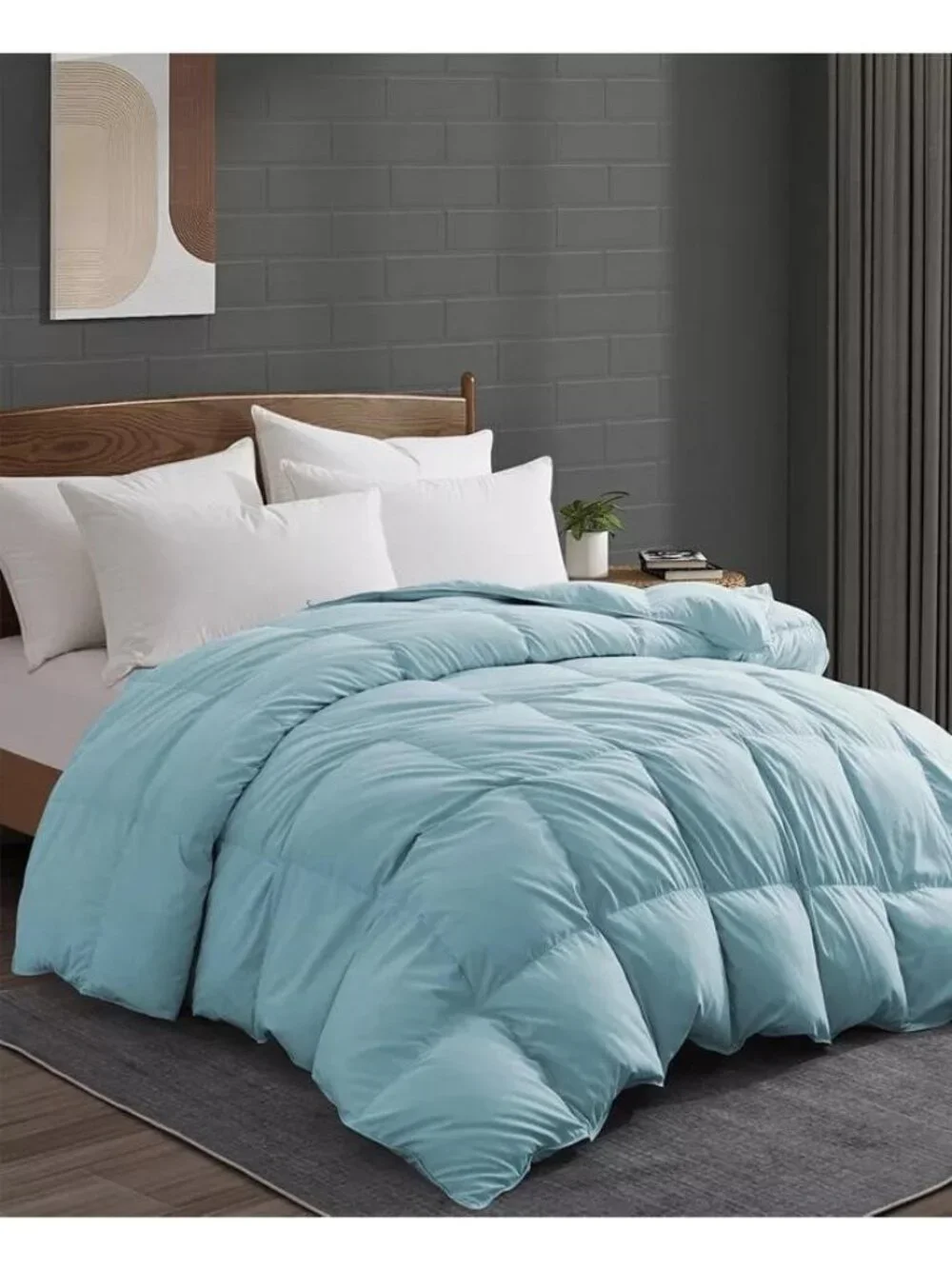UNIKOME 360 Thread Count Goose Down Feather Fiber Comforter King $260